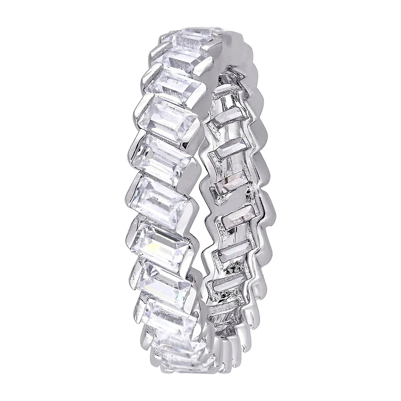 Womens 4MM 2 3/4 CT. Cubic Zirconia Sterling Silver Eternity Band