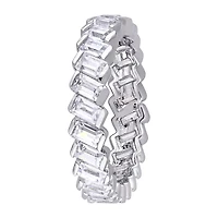 Womens 4MM 2 3/4 CT. Cubic Zirconia Sterling Silver Eternity Band