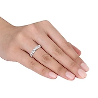 Womens 4MM 2 3/4 CT. Cubic Zirconia Sterling Silver Eternity Band