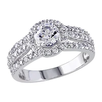 Womens 3 /4 CT. Cubic Zirconia Sterling Silver Engagement Ring