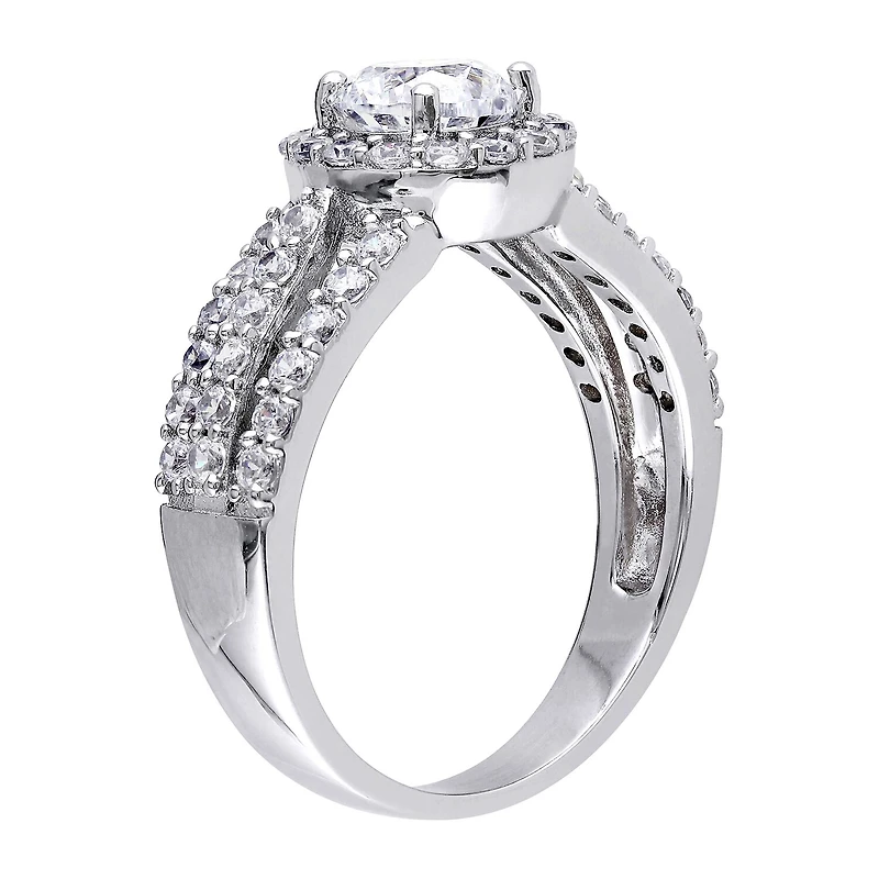 Womens 3 /4 CT. Cubic Zirconia Sterling Silver Engagement Ring