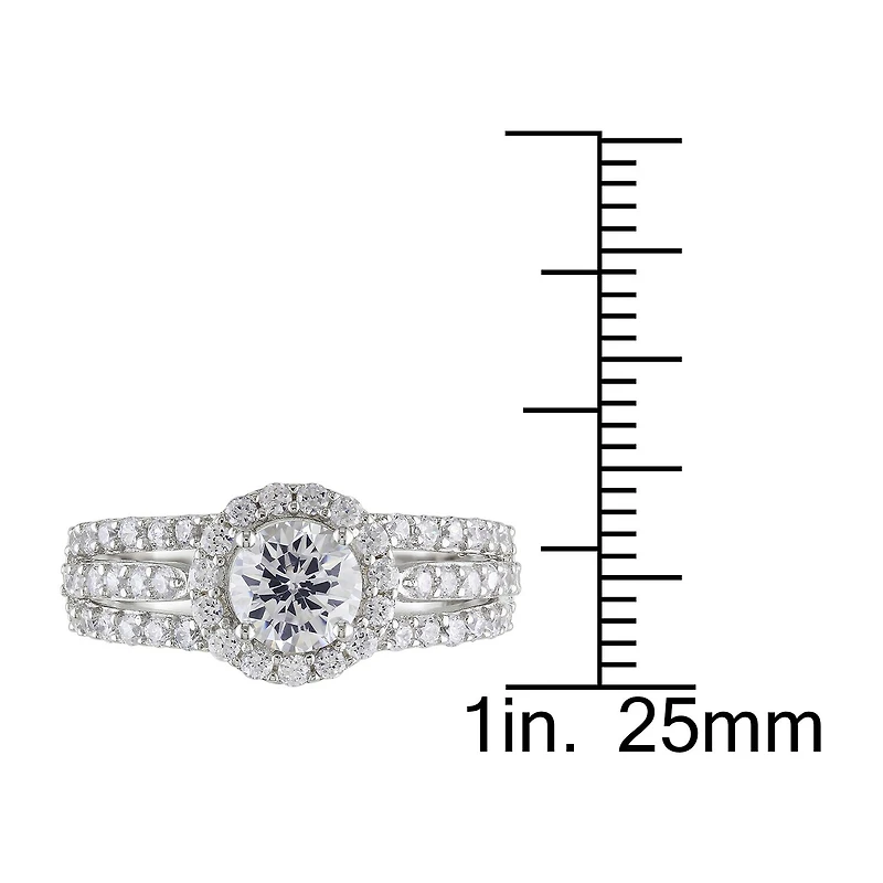 Womens 3 /4 CT. Cubic Zirconia Sterling Silver Engagement Ring