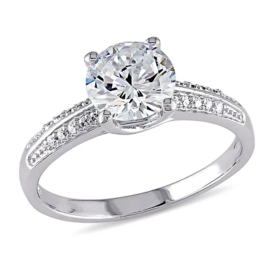 Womens 3 3/4 CT. Cubic Zirconia Sterling Silver Engagement Ring