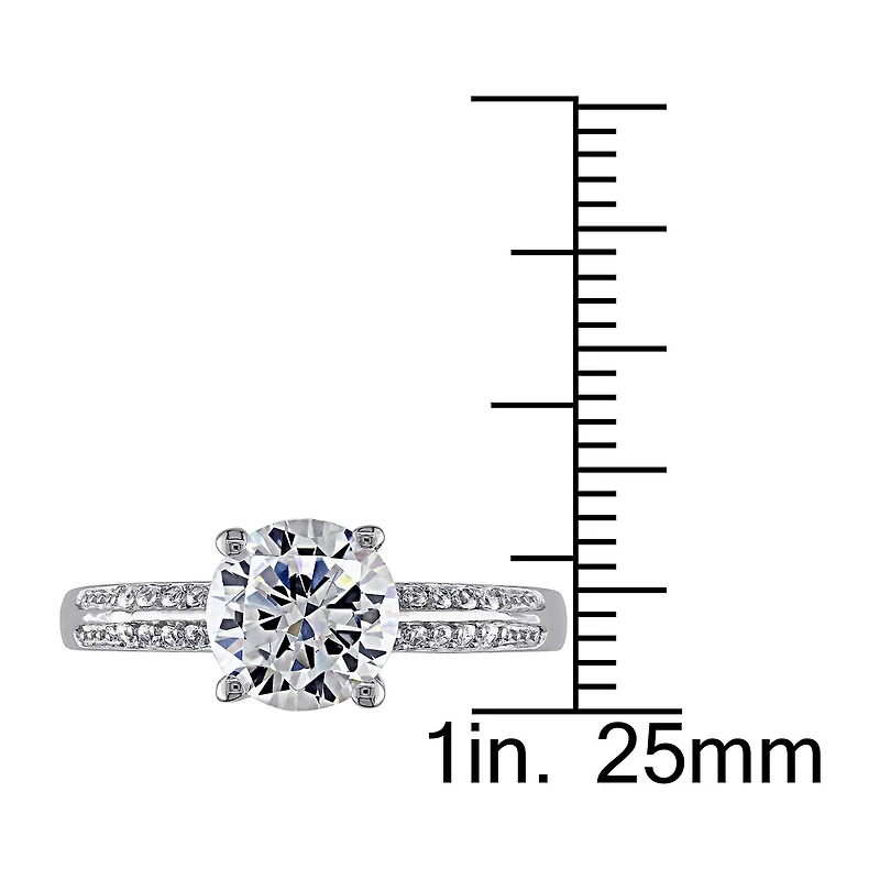 Womens 3 3/4 CT. Cubic Zirconia Sterling Silver Engagement Ring
