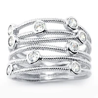 Sparkle Allure Womens Cubic Zirconia Pure Silver Over Brass Cocktail Ring
