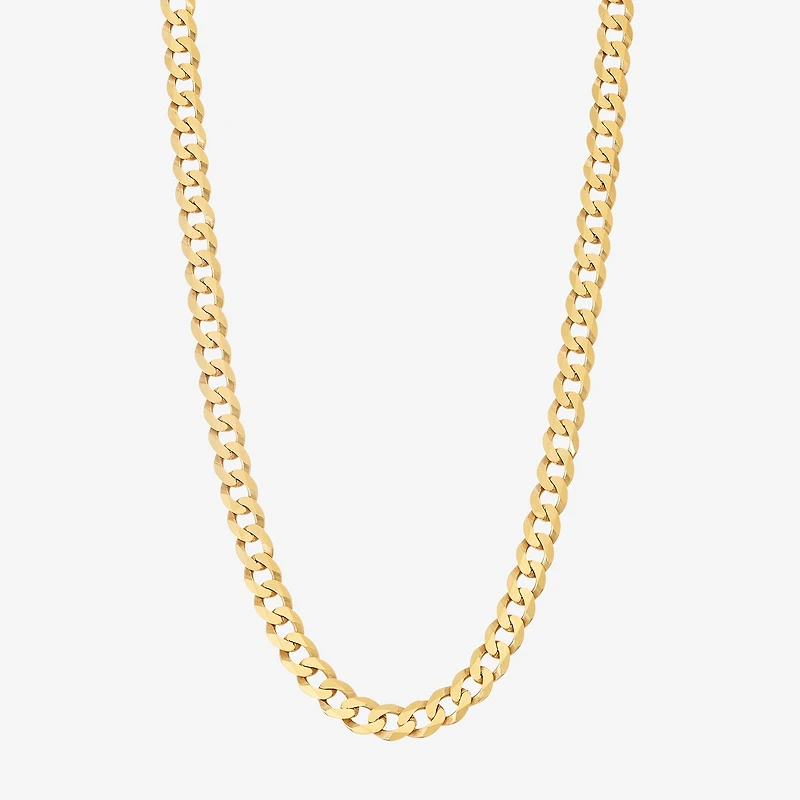Made Italy 14K Gold Over Silver Solid Curb Chain Necklace