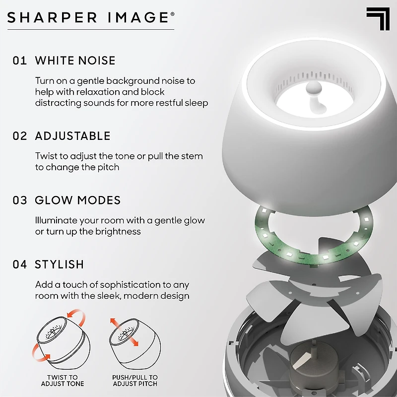 Sharper Image® Sound Soother Wind, White Noise Machine With LED Glow