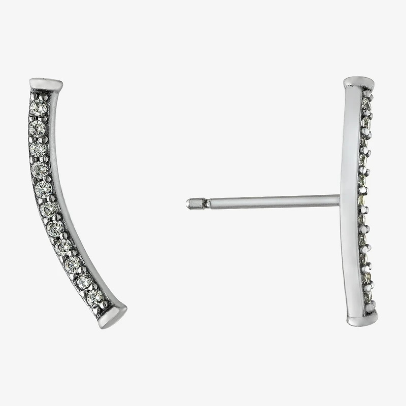 Silver Treasures Womens Cubic Zirconia Sterling Silver Ear Climbers