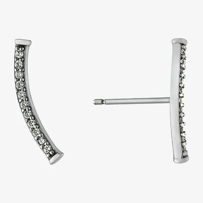 Silver Treasures Womens Cubic Zirconia Sterling Silver Ear Climbers