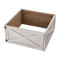 Glitzhome Washed White Wooden Christmas Tree Collar