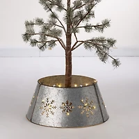 Glitzhome Snowflake With Light String Metal Christmas Tree Collar