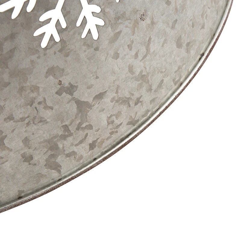 Glitzhome Snowflake With Light String Metal Christmas Tree Collar