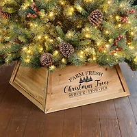 Glitzhome 26" Natural Wooden Farm Fresh Christmas Trees Christmas Tree Collar