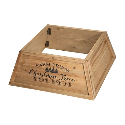 Glitzhome 26" Natural Wooden Farm Fresh Christmas Trees Christmas Tree Collar