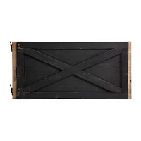 Glitzhome 22" Black Washed Wooden Christmas Tree Collar