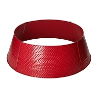 Glitzhome 40.5" Red Hammered Metal Christmas Tree Collar