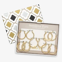 Mixit Womens Stainless Steel Hypoallergenic 5 Pair Earring Set