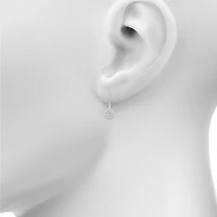 Womens 1/3 CT. T.W. Natural White Diamond Sterling Silver Circle Drop Earrings