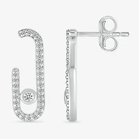 1/4 CT. T.W. Natural White Diamond Sterling Silver 18mm Stud Earrings