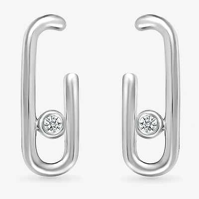 Diamond Accent Natural White Diamond Sterling Silver 18.9mm Stud Earrings