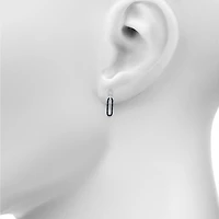 Womens 1/ CT. T.W. Natural Black Diamond Sterling Silver Paperclip Drop Earrings