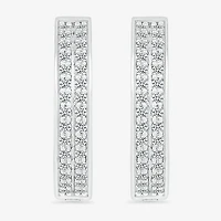 Womens 1/3 CT. T.W. Natural White Diamond Sterling Silver 18mm Hoop Earrings