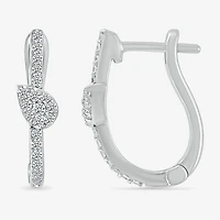 Womens 1/3 CT. T.W. Natural White Diamond Sterling Silver 20mm Pear Hoop Earrings