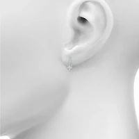 Womens 1/2 CT. T.W. Natural White Diamond Sterling Silver 23.5mm Hoop Earrings