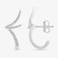 1/5 CT. Natural White Diamond Sterling Silver 20.8mm Stud Earrings