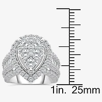 4 CT.T.W. Natural Diamond Pear Shape Side Stone Halo Engagement Ring 10K or 14K White Gold