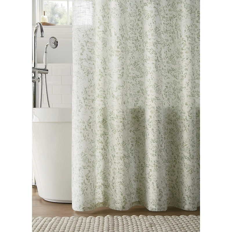 Linden Street Tossed Leaves Shower Curtain