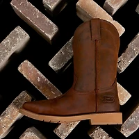 Justin Mens Work Stampede Square Toe Boots