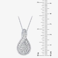 Diamond Blossom Womens 1 CT. T.W. Natural White Diamond 10K Gold Pear 18 Inch Pendant Necklace