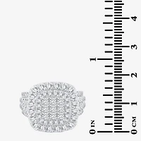 3 CT.T.W. Natural Diamond Cushion Shape Side Stone Halo Engagement Ring 10K or 14K White Gold