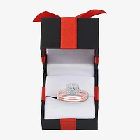 1/2 CT.T.W. Natural Diamond Halo Bridal Set 10K or 14K White Gold