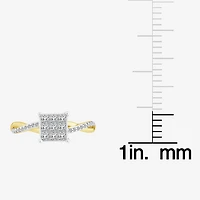Womens 1/2 CT. T.W. Natural White Diamond 10K Gold Bypass  Engagement Ring