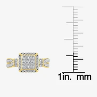 Womens Natural White Diamond 10K Gold Halo Engagement Ring