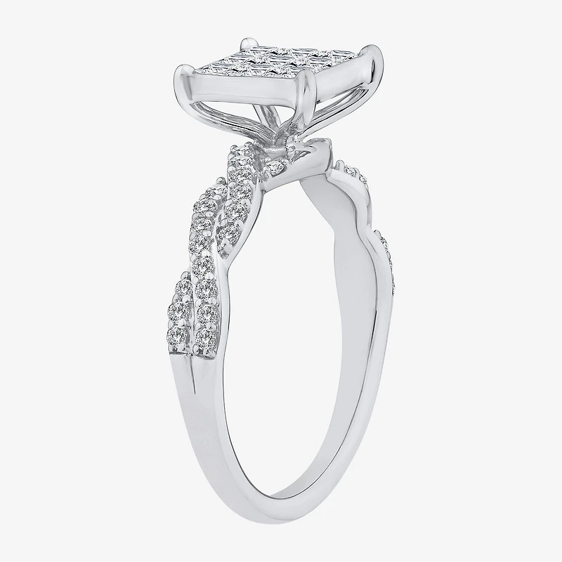 Womens 1 1/ CT. T.W. Natural White Diamond 10K Gold Engagement Ring