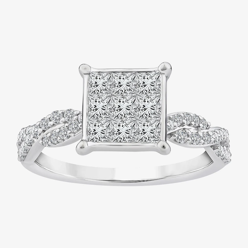 Womens 1 1/ CT. T.W. Natural White Diamond 10K Gold Engagement Ring