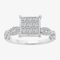 Womens 1 1/ CT. T.W. Natural White Diamond 10K Gold Engagement Ring