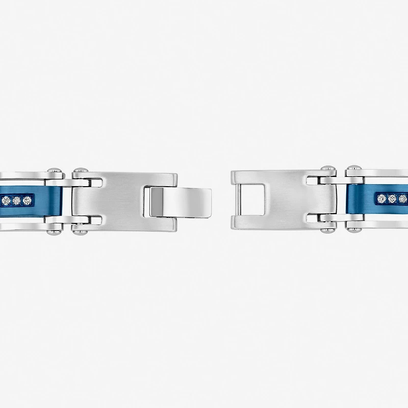 (H / Si2-I1) Mens Stainless Steel Solid 8 1/2 Inch Link Bracelet