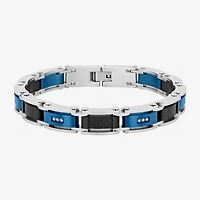 (H / Si2-I1) Mens Stainless Steel Solid 8 1/2 Inch Link Bracelet