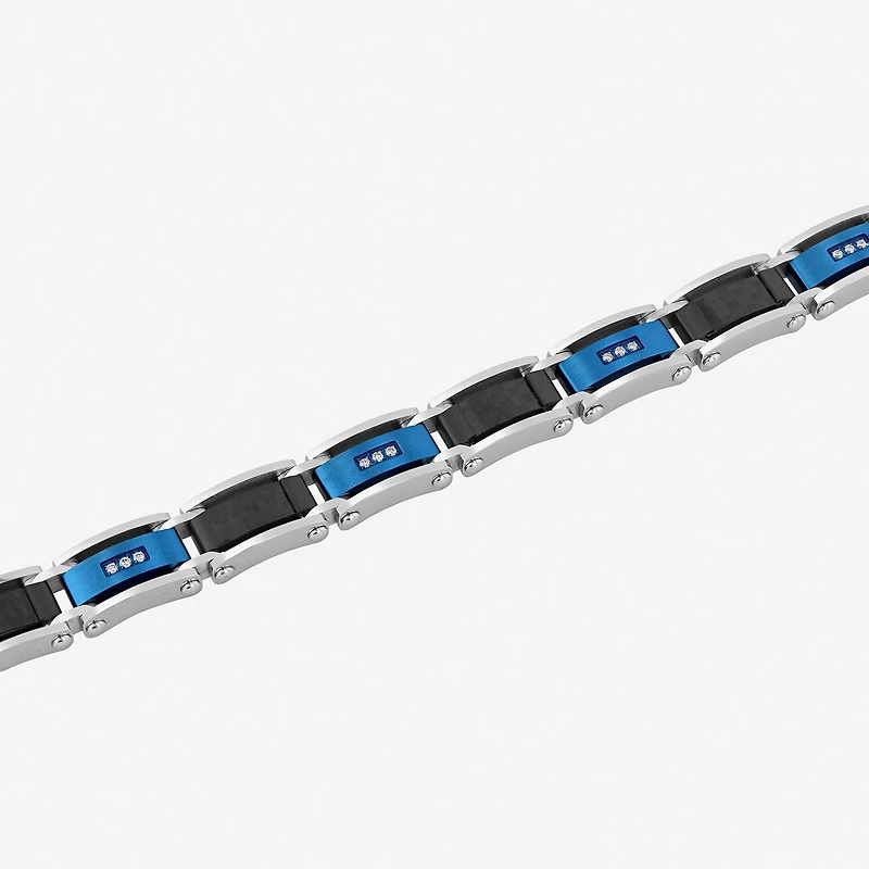 (H / Si2-I1) Mens Stainless Steel Solid 8 1/2 Inch Link Bracelet