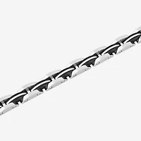 Mens Stainless Steel Solid 8 1/2 Inch Link Bracelet