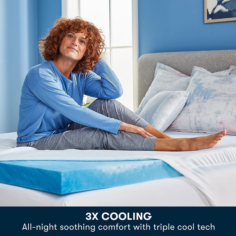 Serta® 3 Soothing Cool Memory Foam Mattress Topper