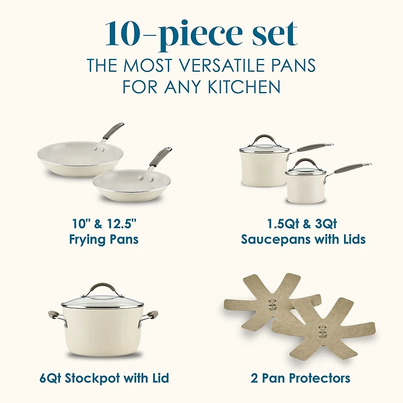 Rachael Ray Cucina Ceramic 10-pc. Non-Stick Cookware Set