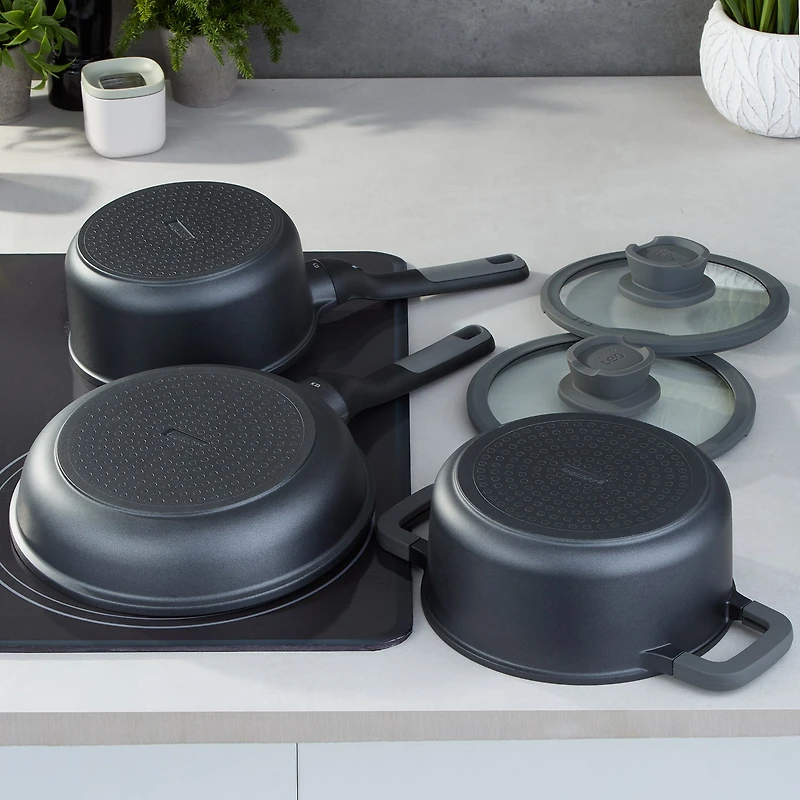 BergHOFF Leo Stone+ Ceramic Non-Stick 5-pc. Cookware Set