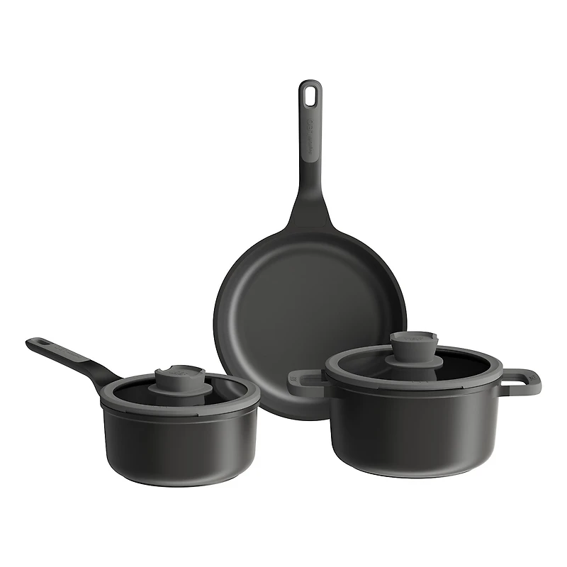 BergHOFF Leo Stone+ Ceramic Non-Stick 5-pc. Cookware Set
