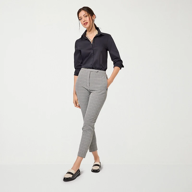 Worthington Womens Petite Cuffed Long Sleeve Regular Fit Button-Down Shirt