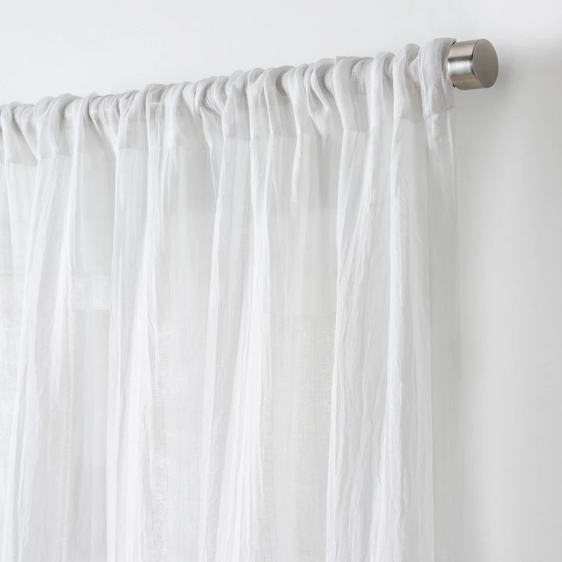 Martha Stewart Crinkle Rod Pocket Sheer Set of 2 Curtain Panel